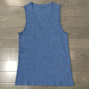 NWT Madewell Whisper Cotton V-Neck Pocket Tank Size XS